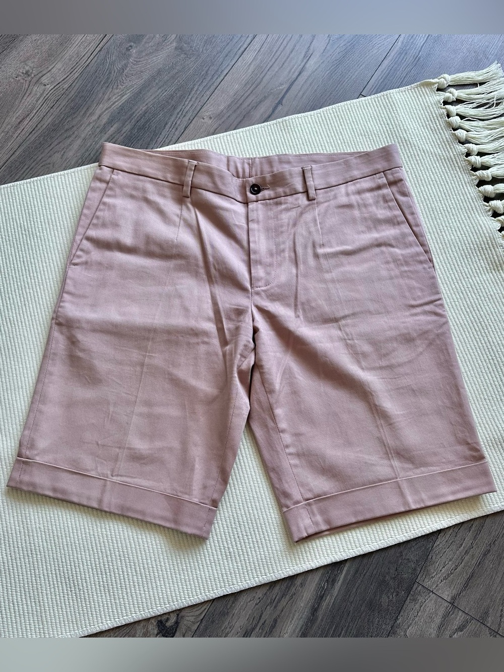 Dolce & Gabbana Men's Cuffed Bermuda Chino Shorts in Dusty Rose